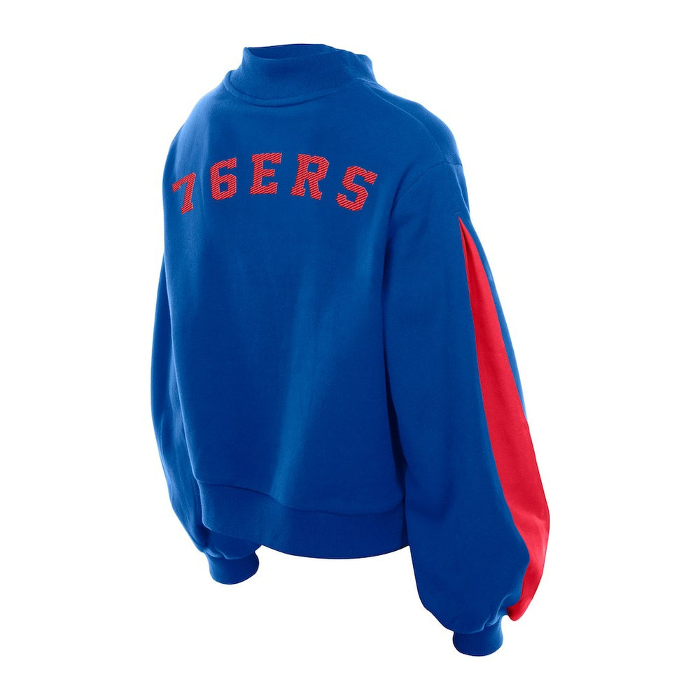 Philadelphia 76ers Women's Sport Night Balloon Sleeves Sweatshirt sale - Royal | New Era online