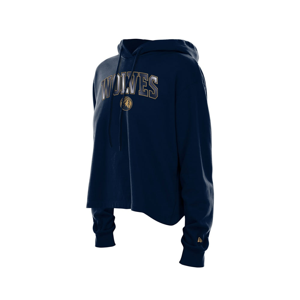 Minnesota Timberwolves Women's Glam Game Open Back Hoodie - Navy | New Era for sale
