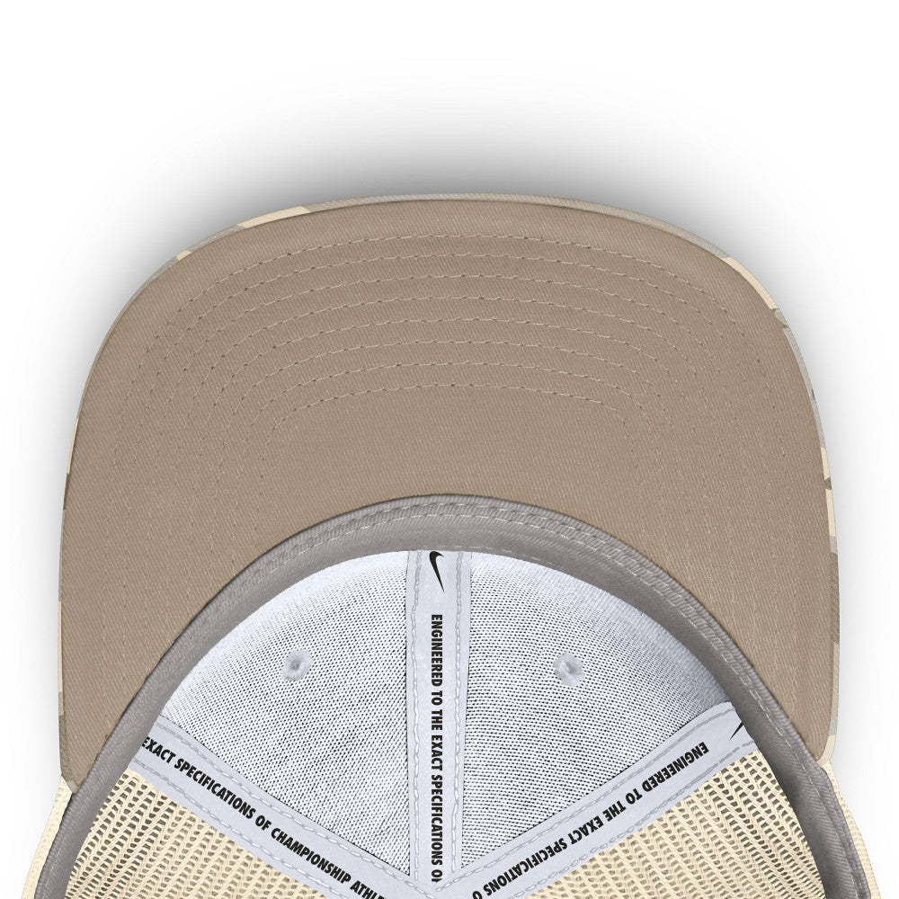 Miami Marlins Camo Natural Pack Rise Adjustable Trucker Hat - Natural | Nike
