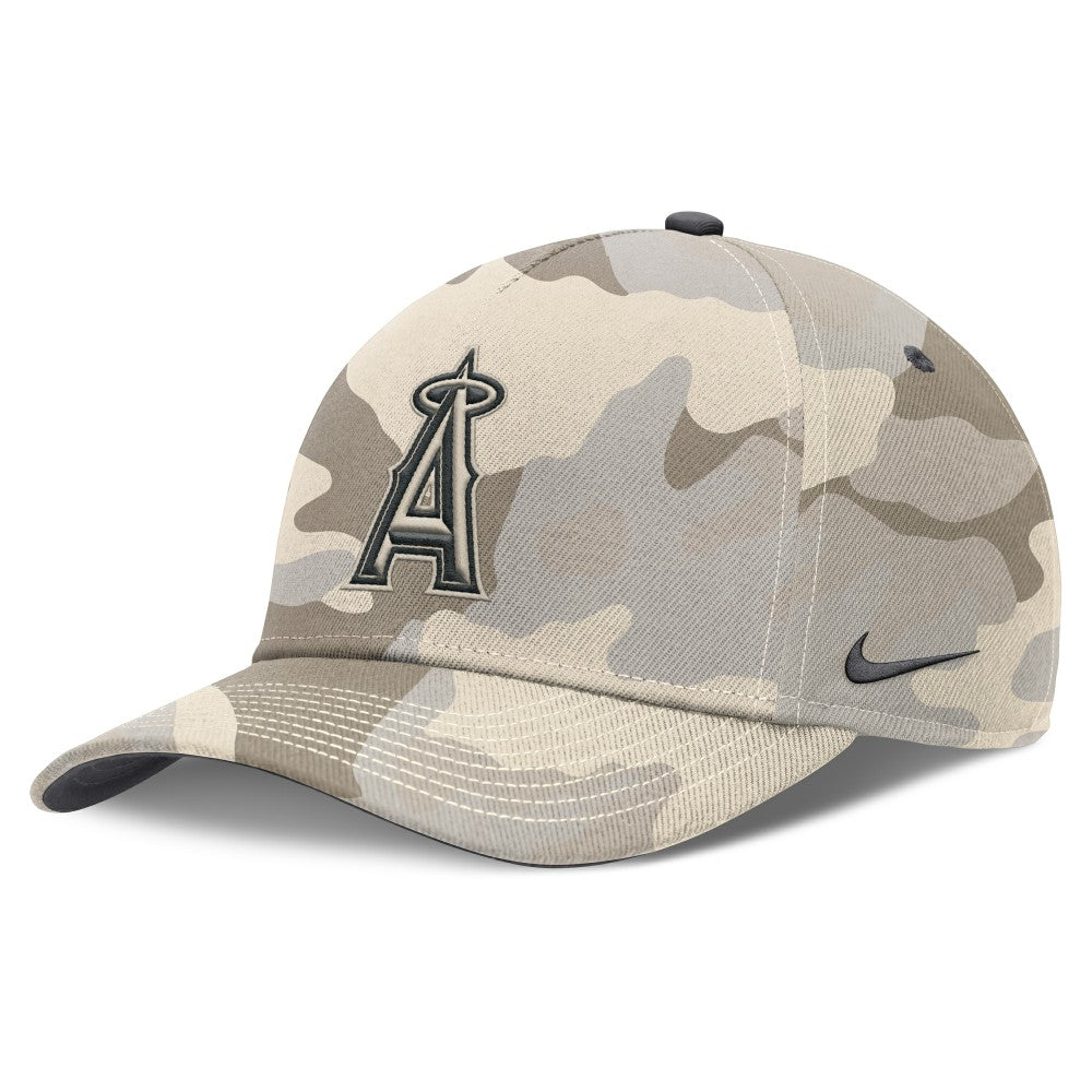 Los Angeles Angels Camo Pack Rise Adjustable Hat - Natural | Nike