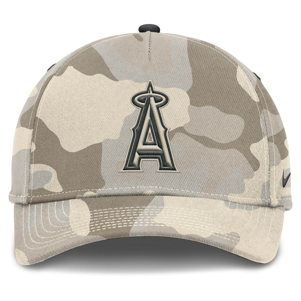 Los Angeles Angels Camo Pack Rise Adjustable Hat - Natural | Nike