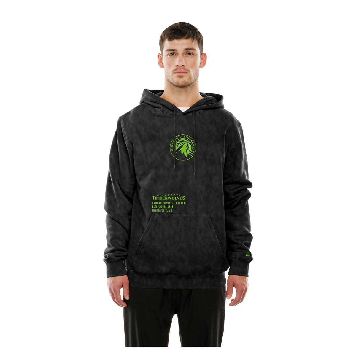 Minnesota Timberwolves Sport Night Mineral Wash Pullover Hoodie - Black | New Era for sale