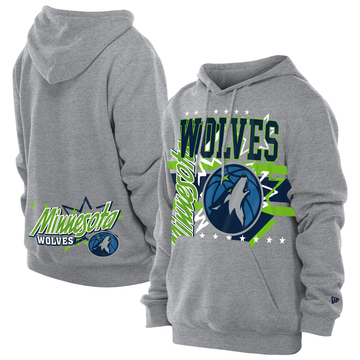 Minnesota Timberwolves Injection Sport Classics Fleece Hoodie - Heather Gray | New Era for sale