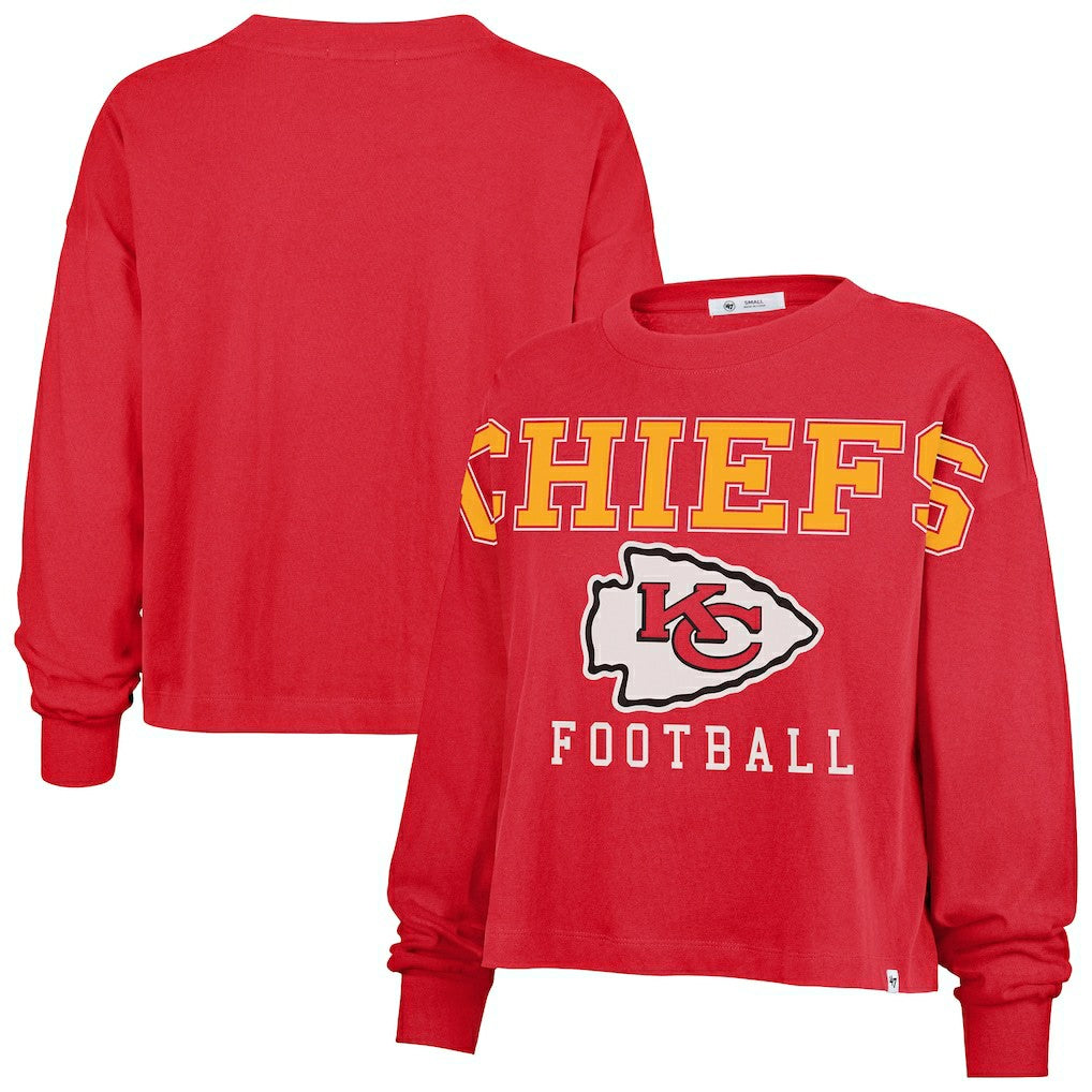 Kansas City Chiefs '47 Women's Outreach City Oversized Long Sleeve T-Shirt - Red on sale