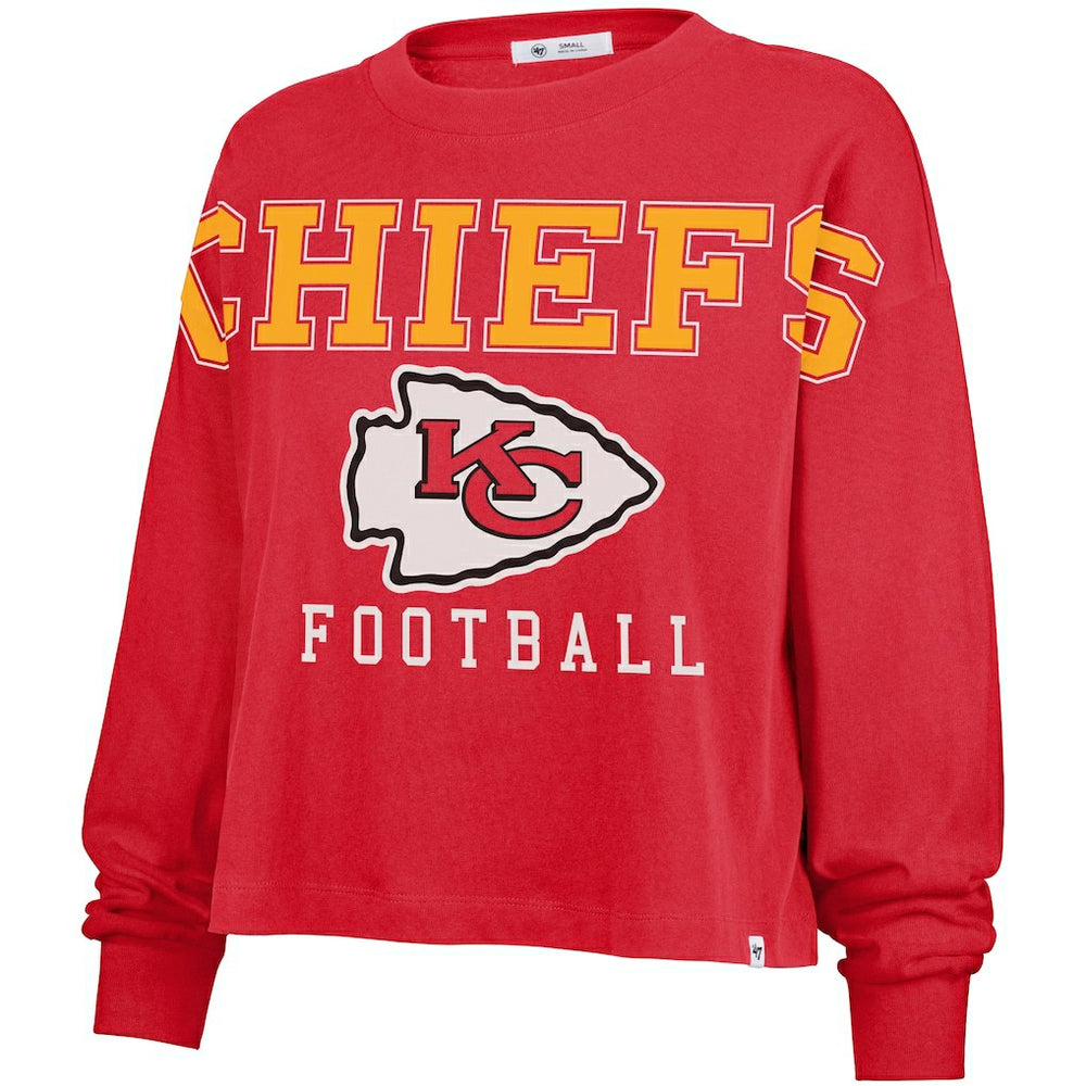 Kansas City Chiefs '47 Women's Outreach City Oversized Long Sleeve T-Shirt - Red on sale