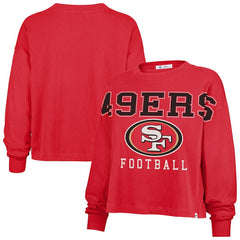 San Francisco 49ers '47 Women's Outreach City Oversized Long Sleeve T-Shirt - Scarlet outlet