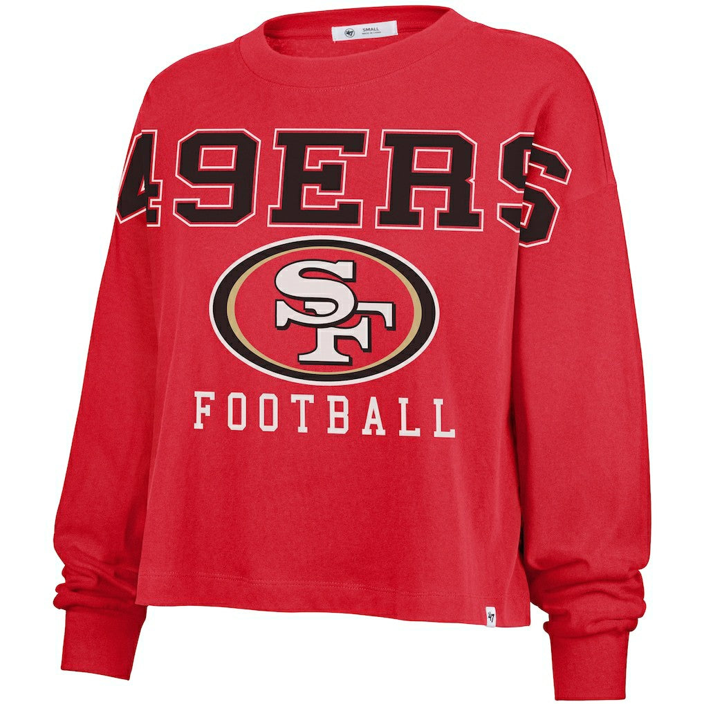San Francisco 49ers '47 Women's Outreach City Oversized Long Sleeve T-Shirt - Scarlet outlet