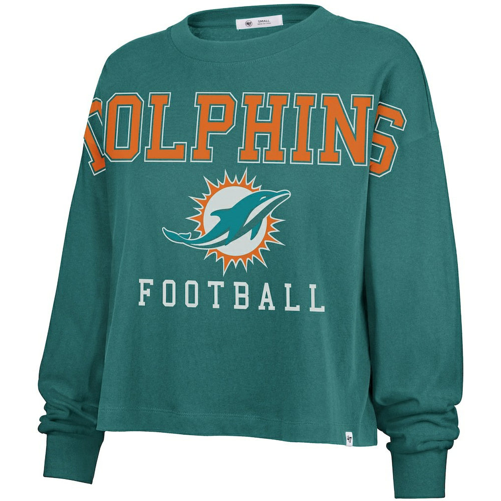 Miami Dolphins '47 Women's Outreach City Oversized Long Sleeve T-Shirt - Aqua discount