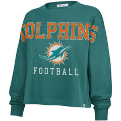 Miami Dolphins '47 Women's Outreach City Oversized Long Sleeve T-Shirt - Aqua discount