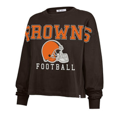 Cleveland Browns '47 Women's Outreach City Oversized Long Sleeve T-Shirt - Brown for sale