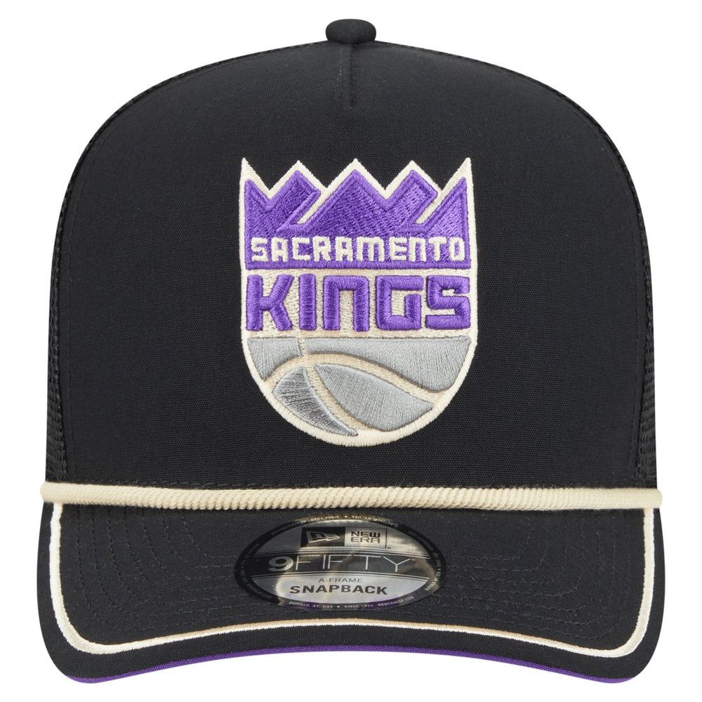 Sacramento Kings Vintage Team Rope A-Frame 9FIFTY Snapback Hat - Black | New Era shop