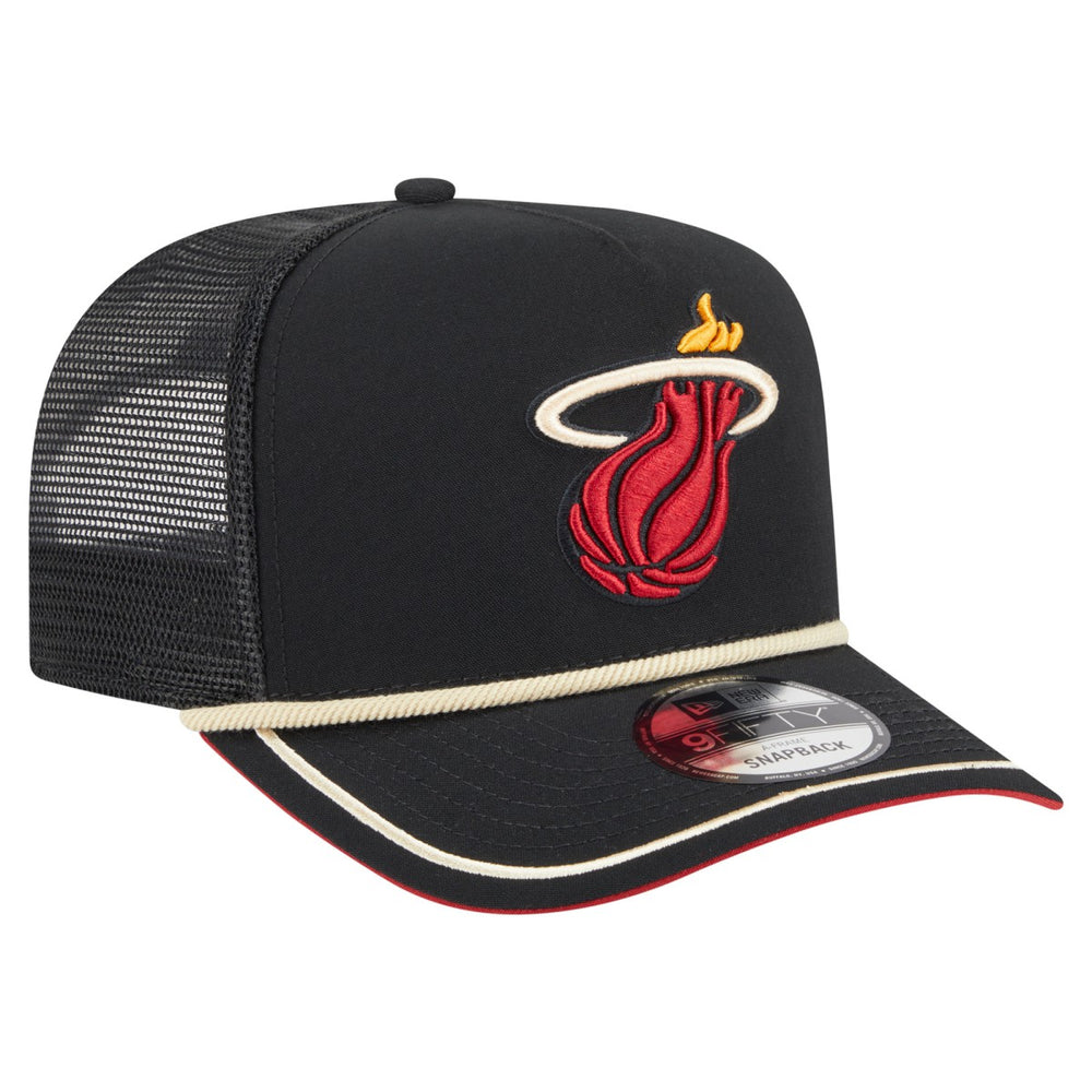 Miami Heat Vintage Team Rope A-Frame 9FIFTY Snapback Hat - Black | New Era online