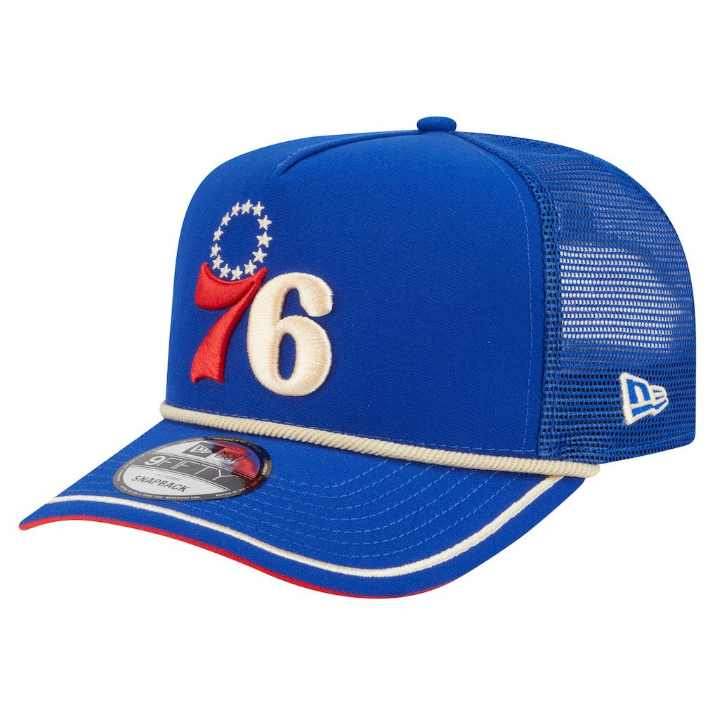Philadelphia 76ers Vintage Team Rope A-Frame 9FIFTY Snapback Hat - Royal | New Era shop