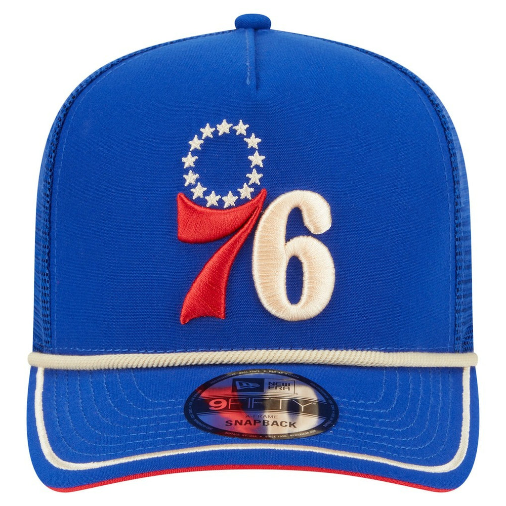 Philadelphia 76ers Vintage Team Rope A-Frame 9FIFTY Snapback Hat - Royal | New Era shop