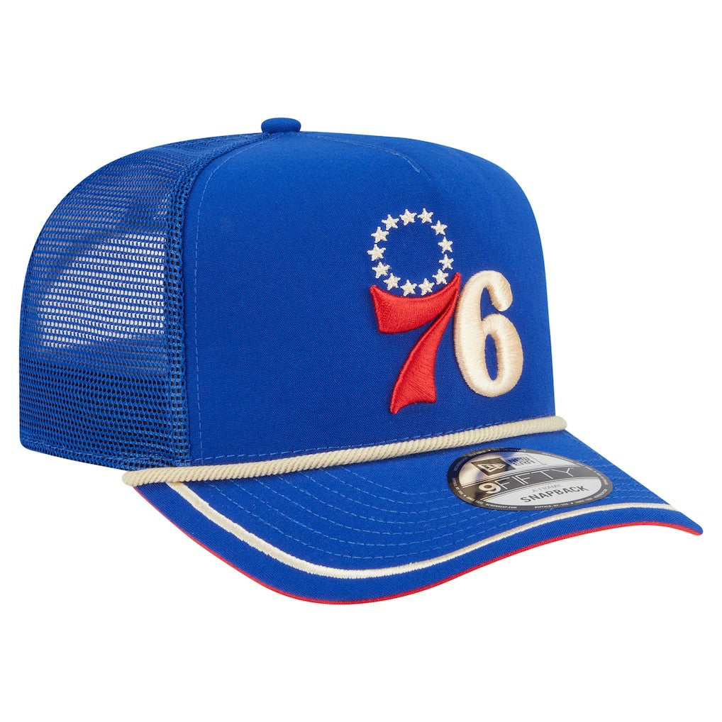 Philadelphia 76ers Vintage Team Rope A-Frame 9FIFTY Snapback Hat - Royal | New Era shop