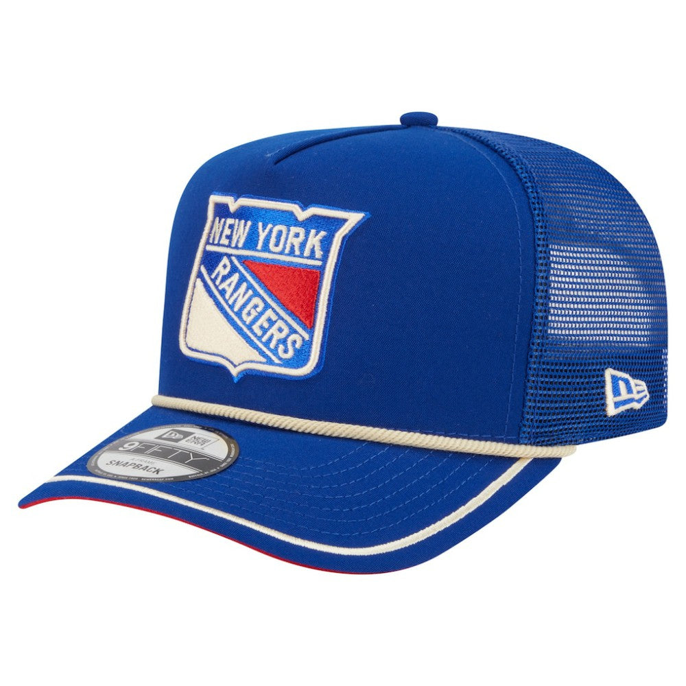 New York Rangers New Era Vintage Team Rope A-Frame 9FIFTY Snapback Hat Blue
