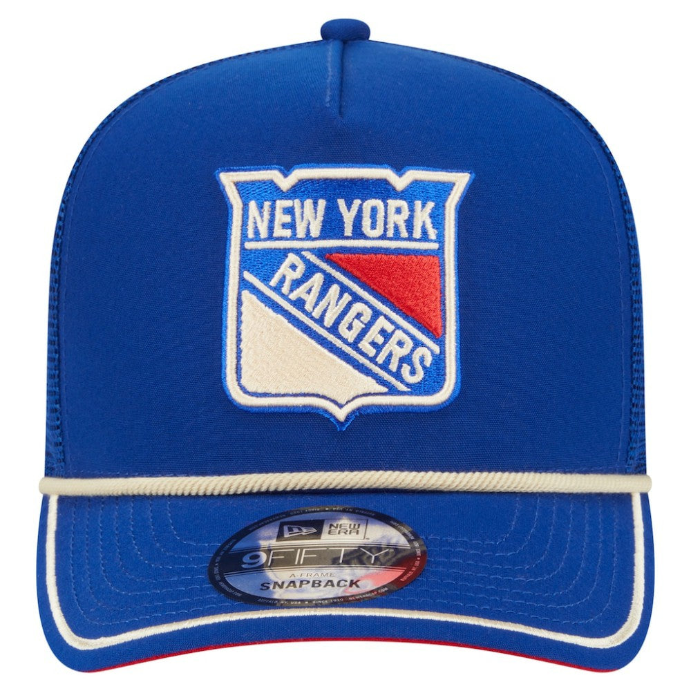 New York Rangers New Era Vintage Team Rope A-Frame 9FIFTY Snapback Hat Blue