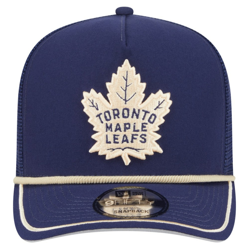 Toronto Maple Leafs New Era Vintage Team Rope A-Frame 9FIFTY Snapback Hat Blue
