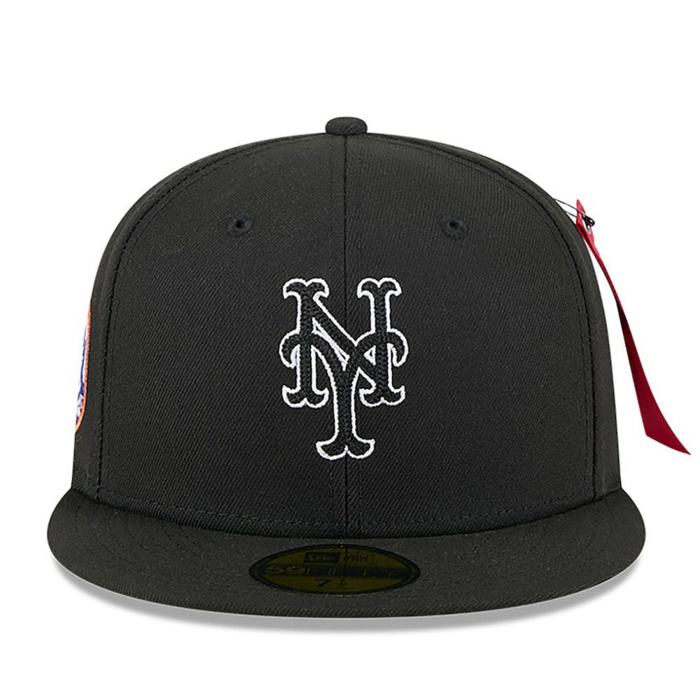 New York Mets x Alpha Industries 59FIFTY Fitted Hat - Black | New Era