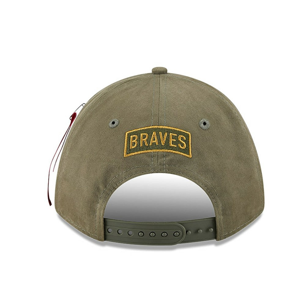 Atlanta Braves x Alpha Industries A-Frame 9FORTY Adjustable Hat - Olive | New Era