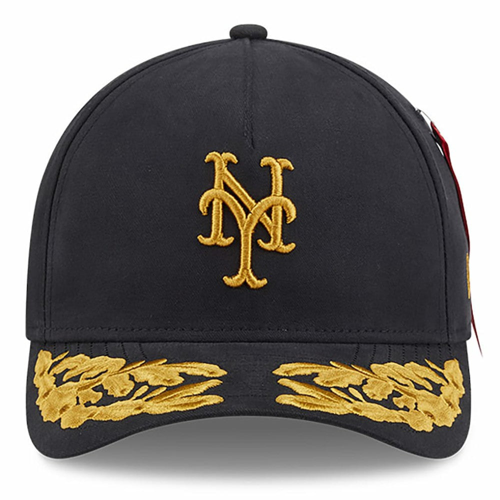 New York Mets x Alpha Industries A-Frame 9FORTY Adjustable Hat - Black | New Era