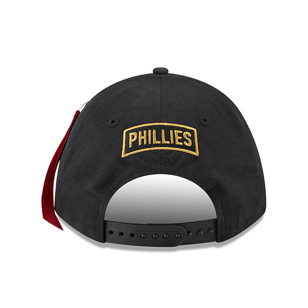 Philadelphia Phillies x Alpha Industries A-Frame 9FORTY Adjustable Hat - Black | New Era