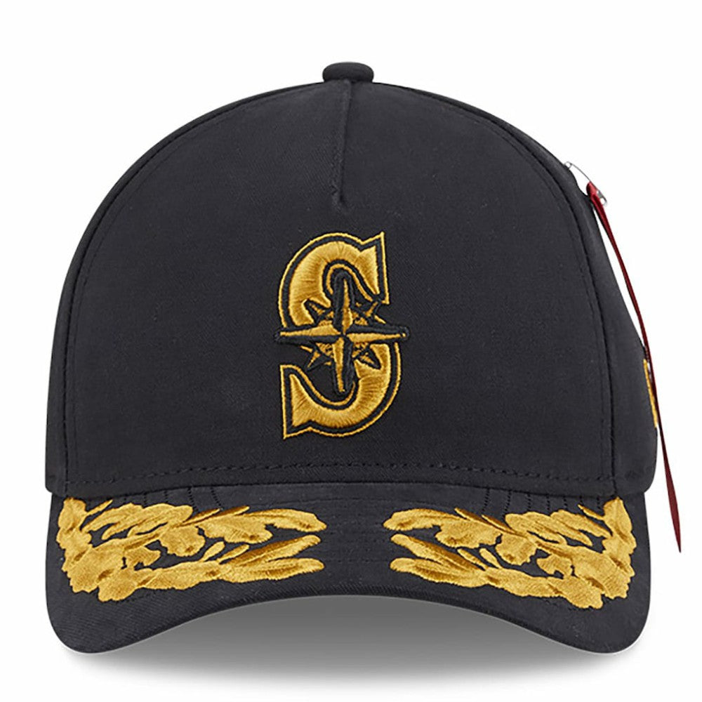 Seattle Mariners x Alpha Industries A-Frame 9FORTY Adjustable Hat - Black | New Era