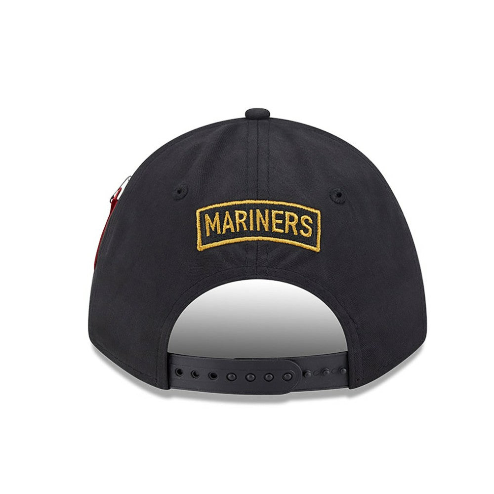 Seattle Mariners x Alpha Industries A-Frame 9FORTY Adjustable Hat - Black | New Era