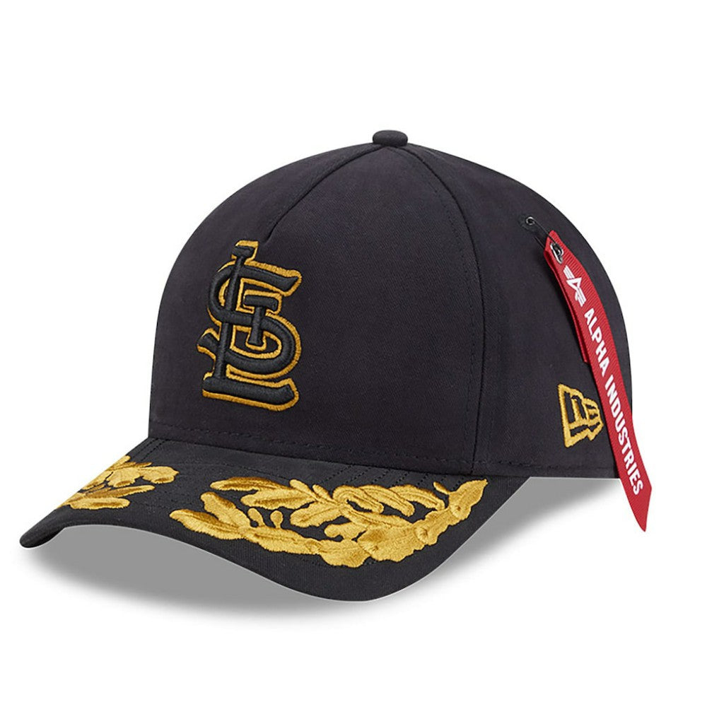 St. Louis Cardinals x Alpha Industries A-Frame 9FORTY Adjustable Hat - Black | New Era