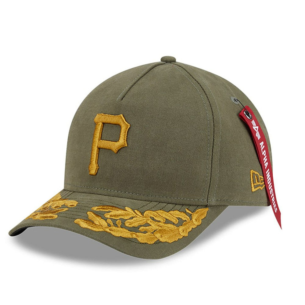 Pittsburgh Pirates x Alpha Industries A-Frame 9FORTY Adjustable Hat - Olive | New Era