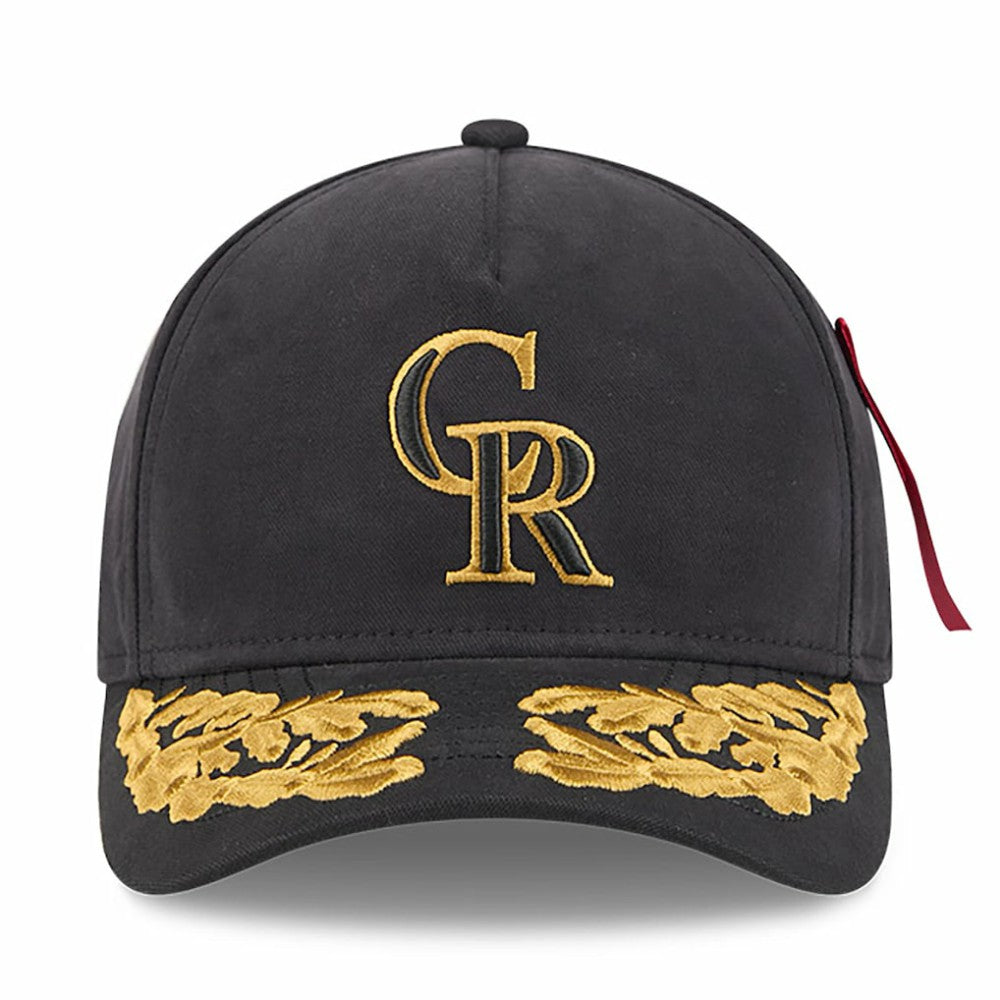 Colorado Rockies x Alpha Industries A-Frame 9FORTY Adjustable Hat - Black | New Era