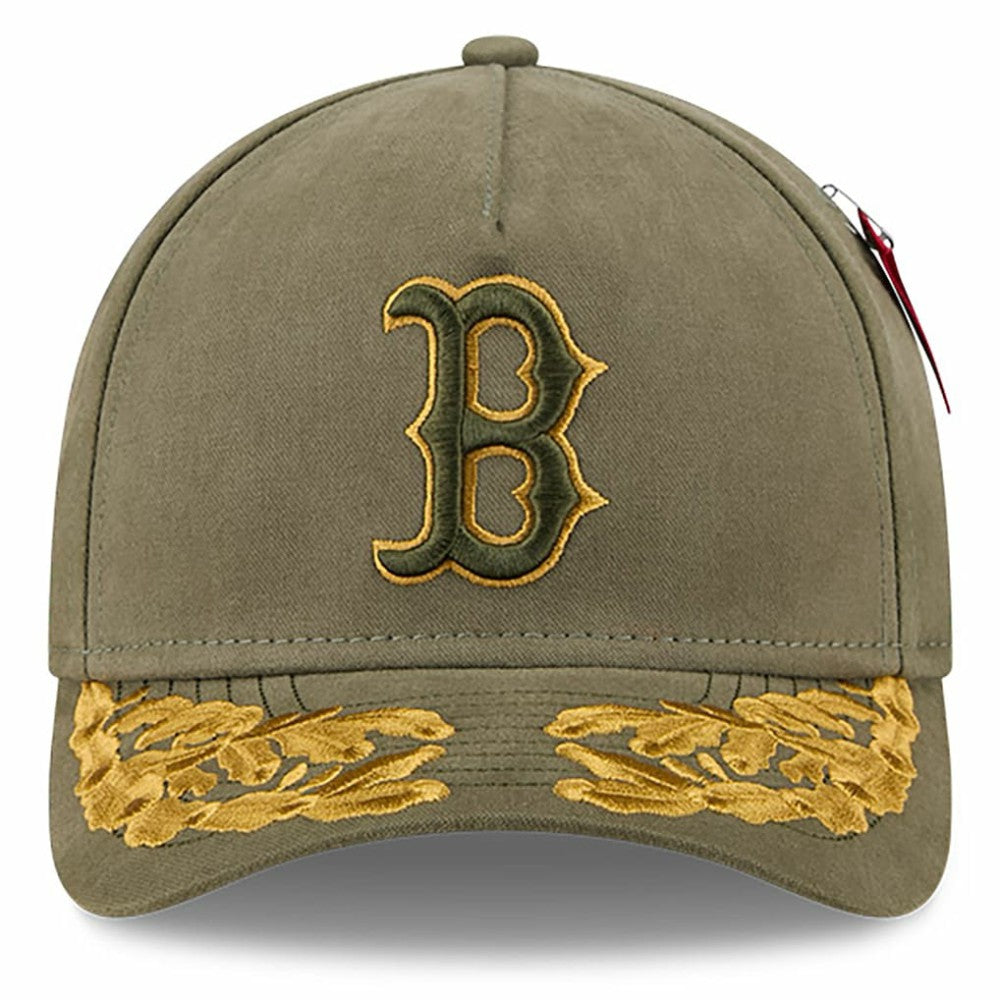 Boston Red Sox x Alpha Industries A-Frame 9FORTY Adjustable Hat - Olive | New Era