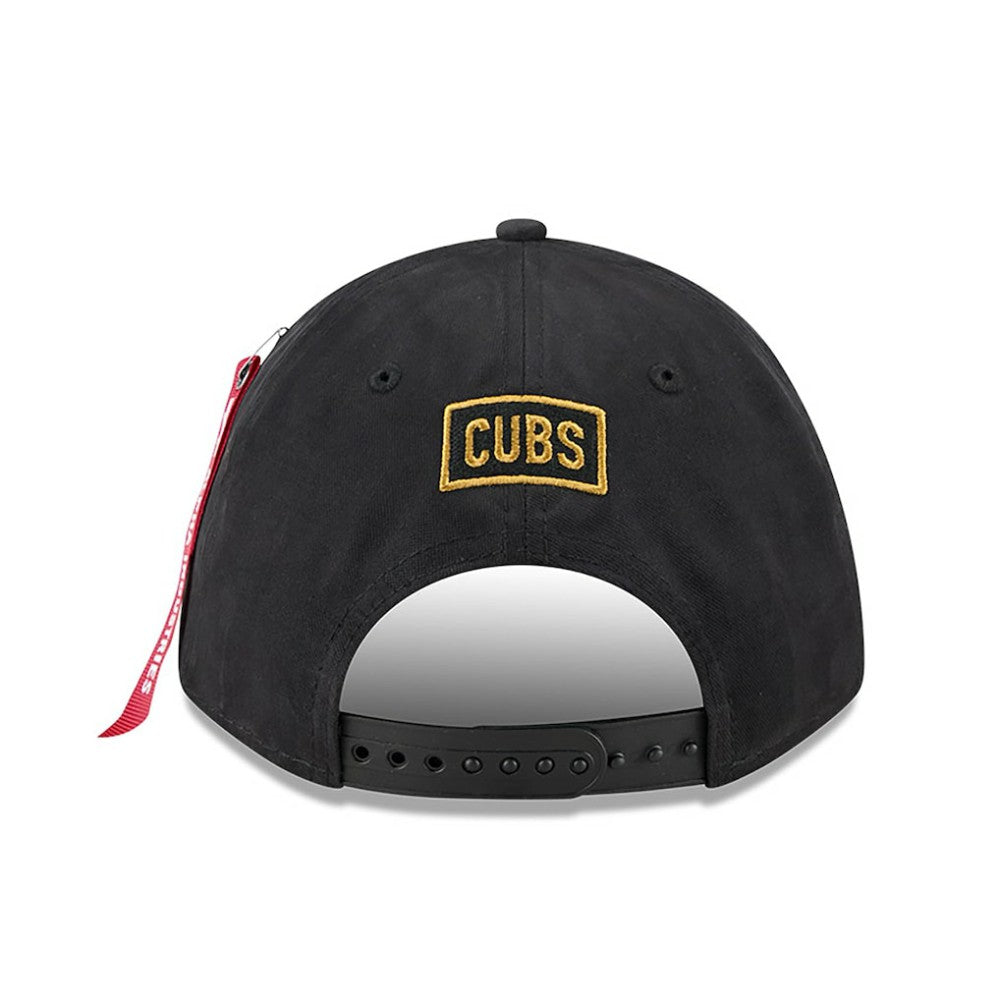 Chicago Cubs x Alpha Industries A-Frame 9FORTY Adjustable Hat - Black | New Era