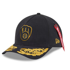 Milwaukee Brewers x Alpha Industries A-Frame 9FORTY Adjustable Hat - Black | New Era