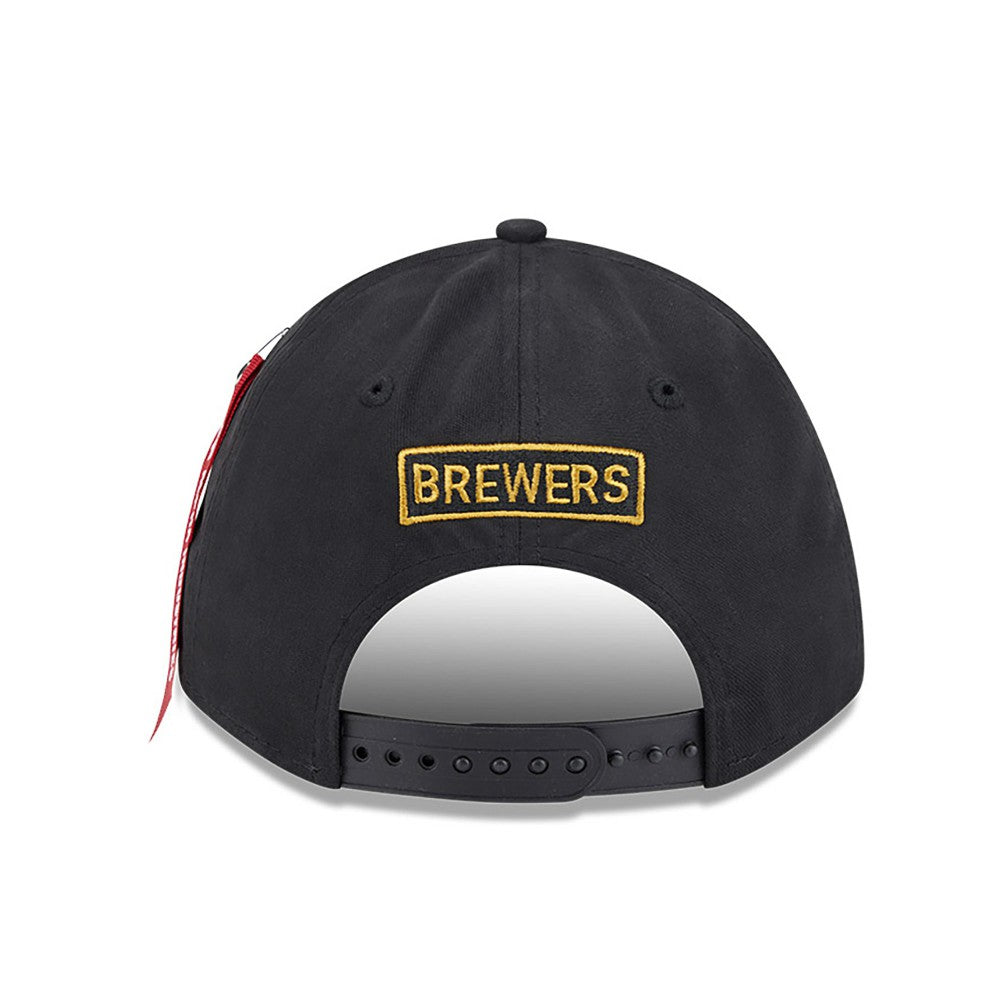 Milwaukee Brewers x Alpha Industries A-Frame 9FORTY Adjustable Hat - Black | New Era