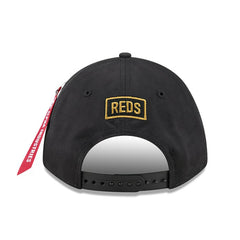 Cincinnati Reds x Alpha Industries A-Frame 9FORTY Adjustable Hat - Black | New Era