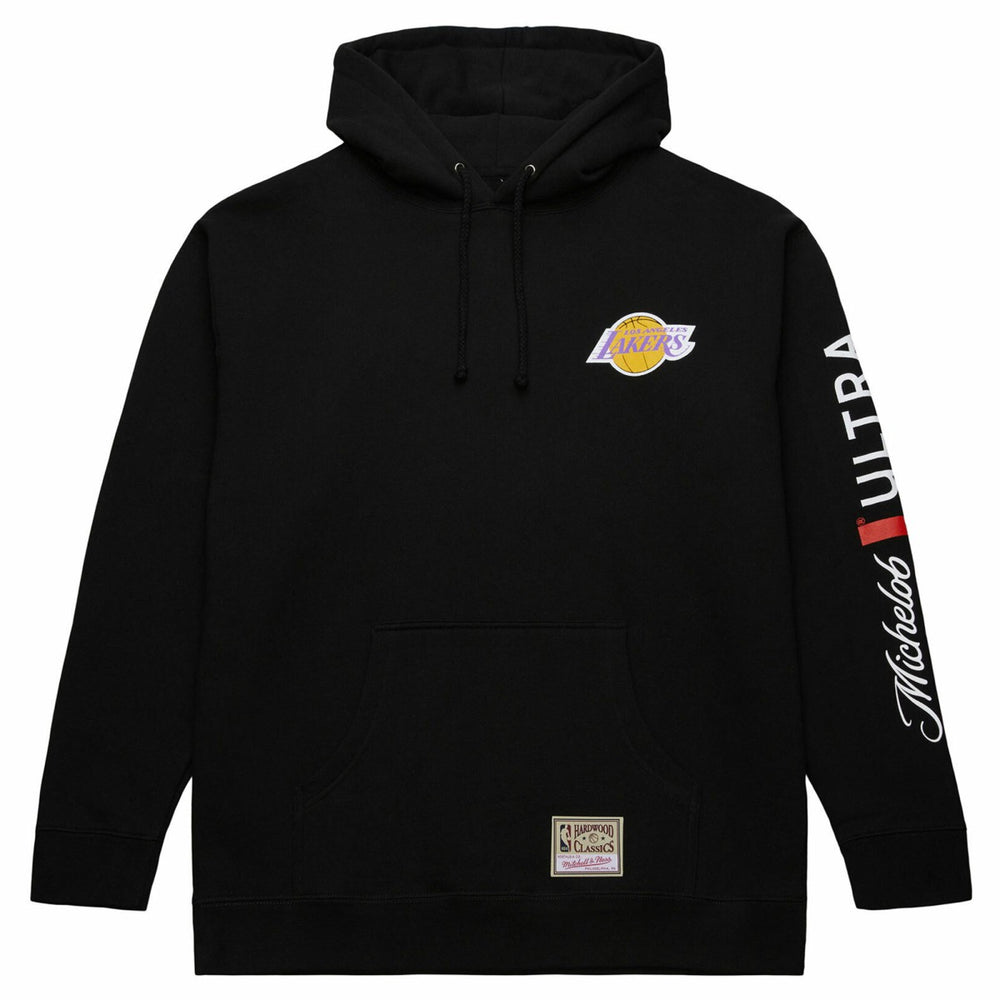 Los Angeles Lakers NBA x Michelob Ultra Swish & Sip Pullover Hoodie - Black | Mitchell & Ness on sale