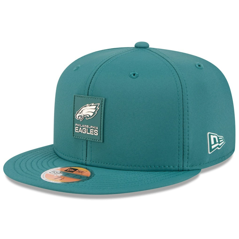 Philadelphia Eagles New Era 2025 Sideline 59FIFTY Fitted Hat - Midnight Green for sale