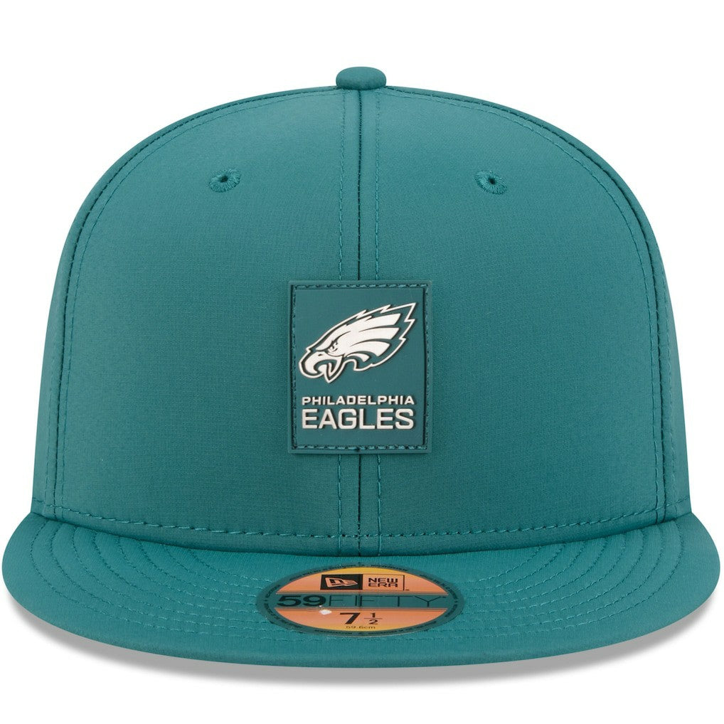 Philadelphia Eagles New Era 2025 Sideline 59FIFTY Fitted Hat - Midnight Green for sale