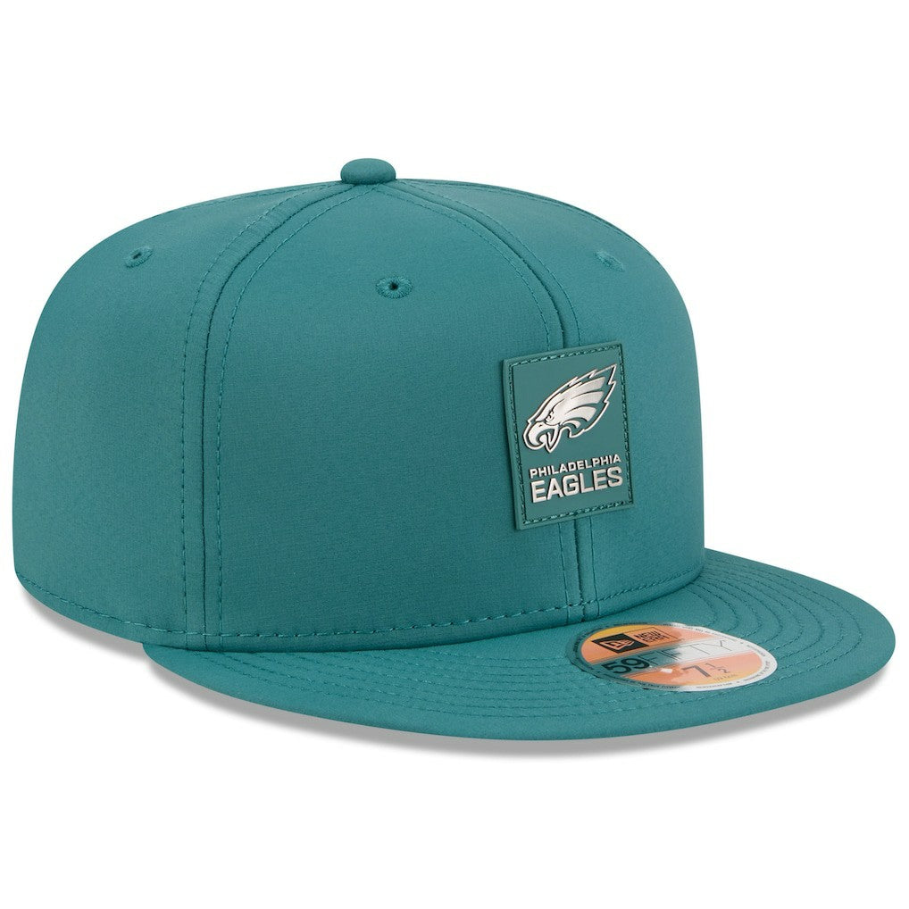 Philadelphia Eagles New Era 2025 Sideline 59FIFTY Fitted Hat - Midnight Green for sale