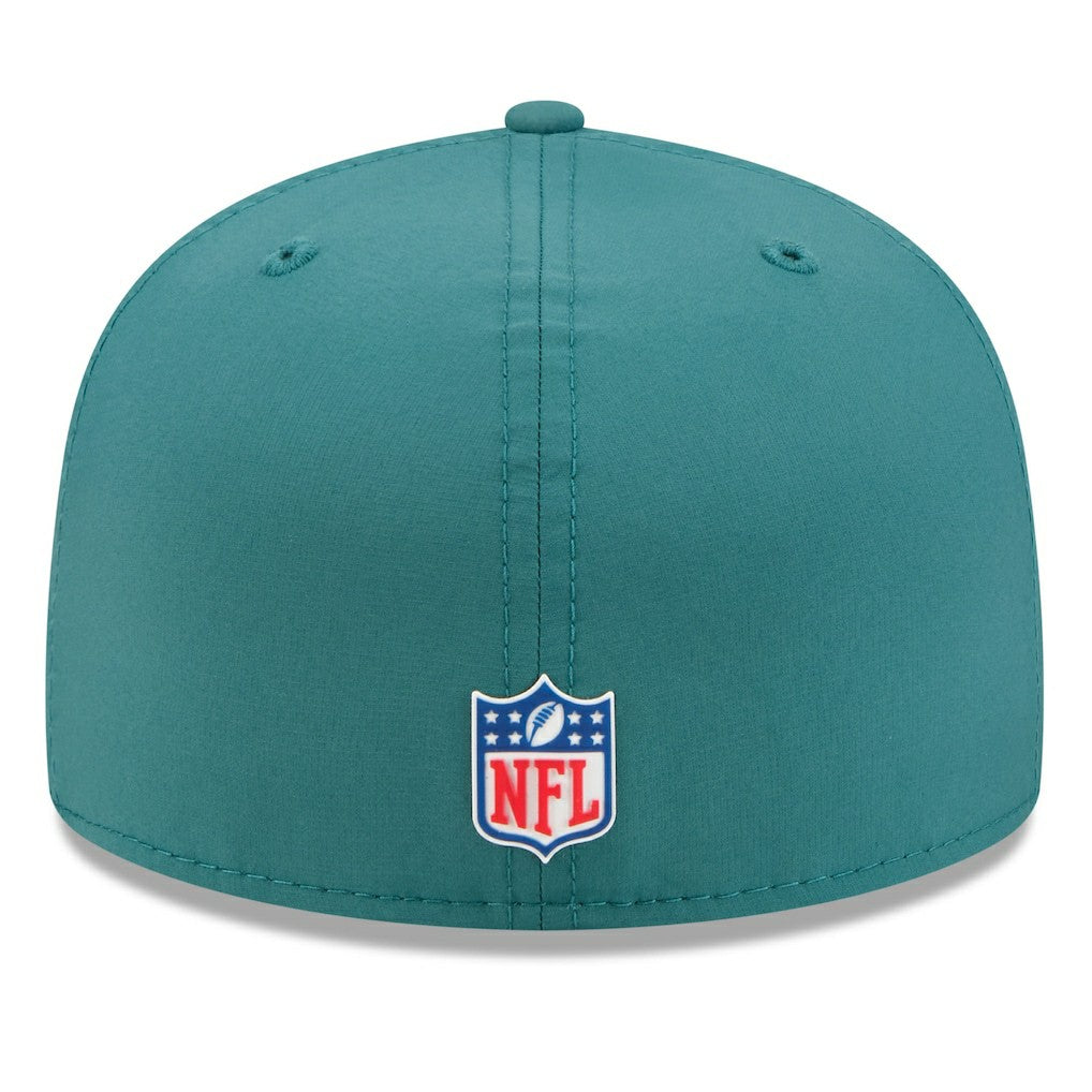 Philadelphia Eagles New Era 2025 Sideline 59FIFTY Fitted Hat - Midnight Green for sale