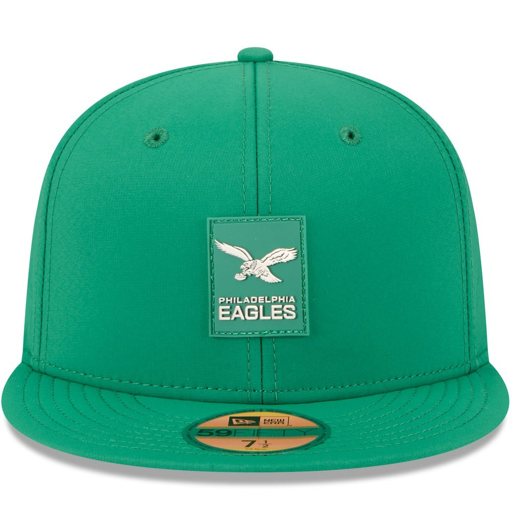 Philadelphia Eagles New Era 2025 Sideline Throwback 59FIFTY Fitted Hat - Kelly Green on sale