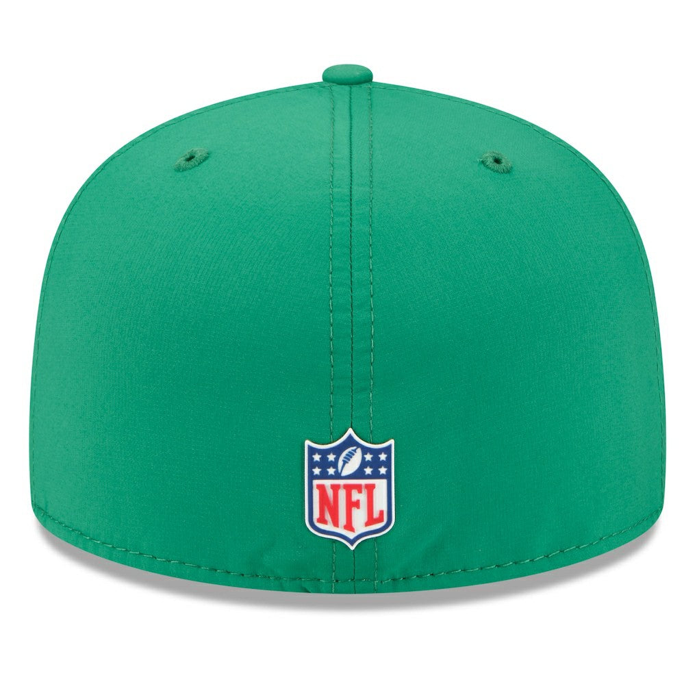 Philadelphia Eagles New Era 2025 Sideline Throwback 59FIFTY Fitted Hat - Kelly Green on sale
