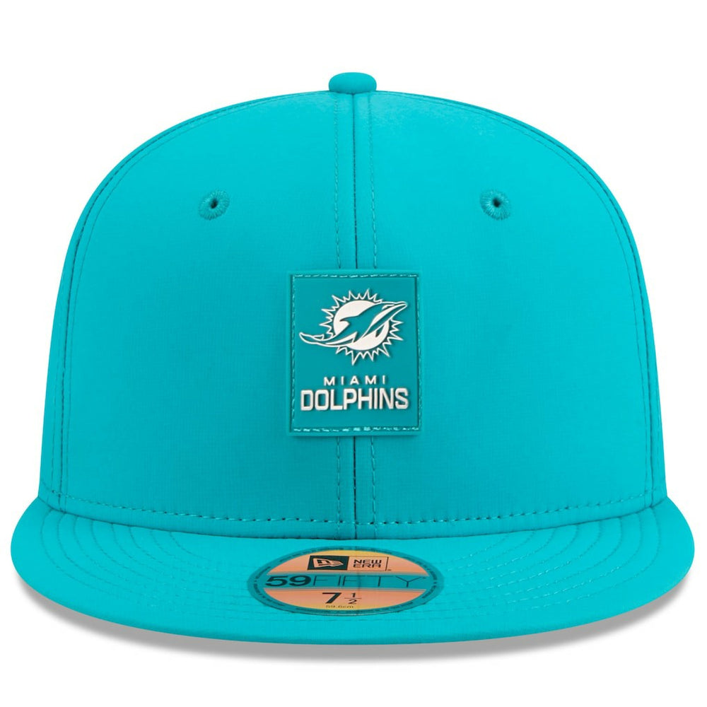 Miami Dolphins New Era 2025 Sideline 59FIFTY Fitted Hat - Aqua outlet