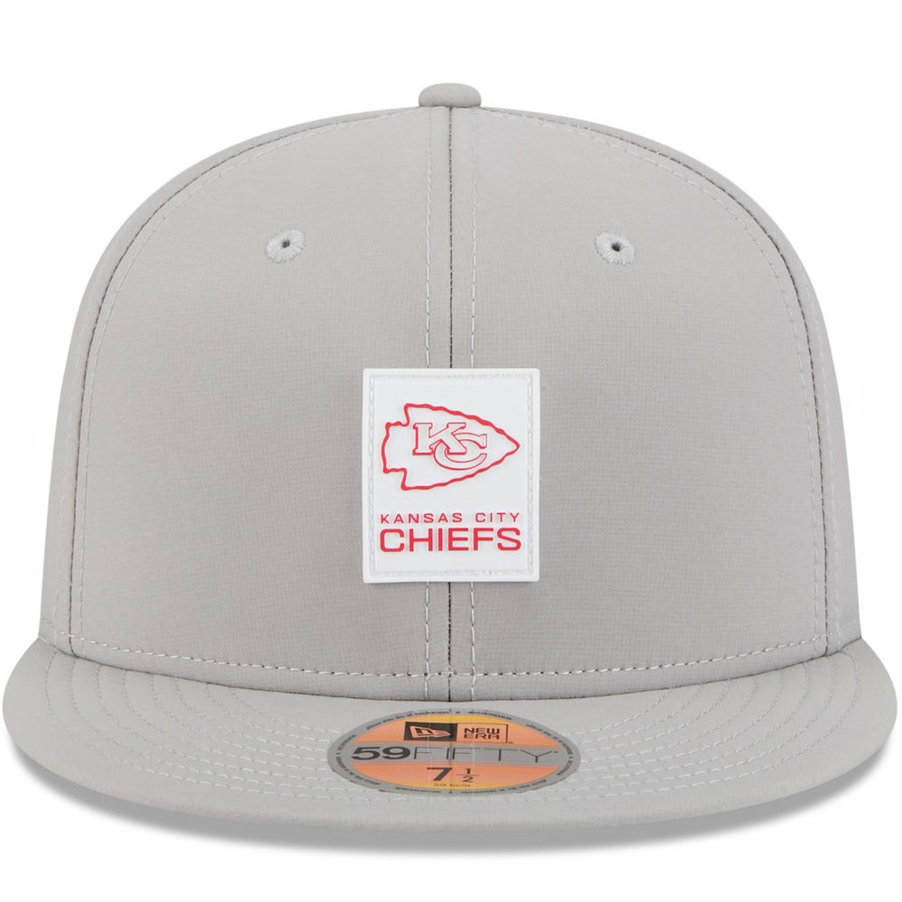 Kansas City Chiefs New Era 2025 Sideline 59FIFTY Fitted Hat - Gray for sale
