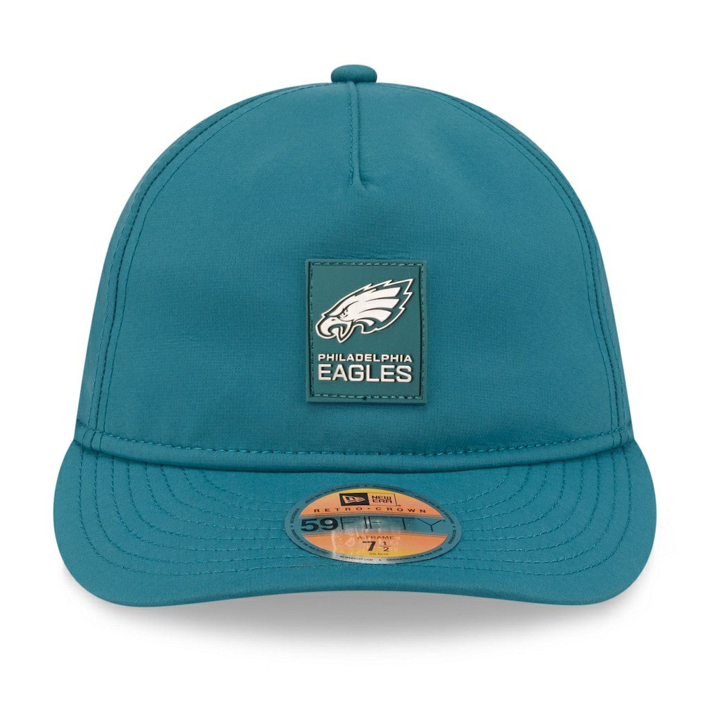 Philadelphia Eagles New Era 2025 Sideline Retro Crown 59FIFTY Fitted Hat - Midnight Green on sale