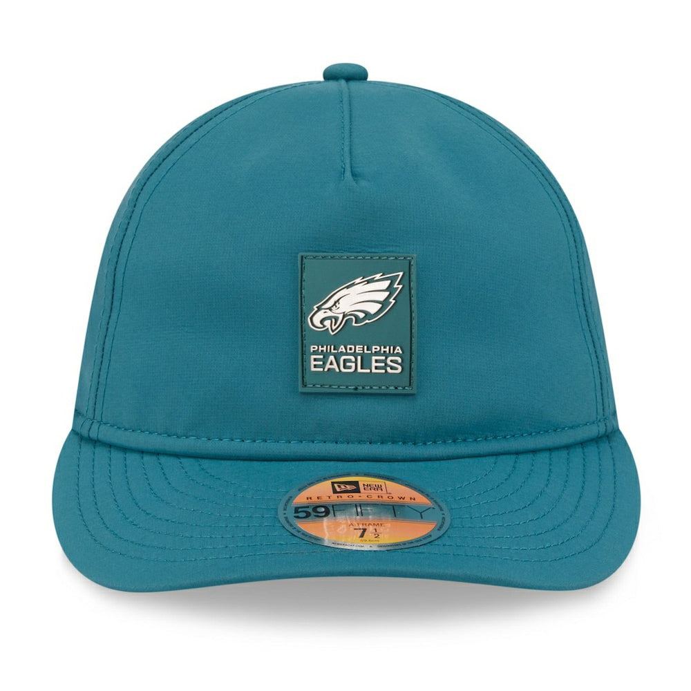 Philadelphia Eagles New Era 2025 Sideline Retro Crown 59FIFTY Fitted Hat - Midnight Green on sale