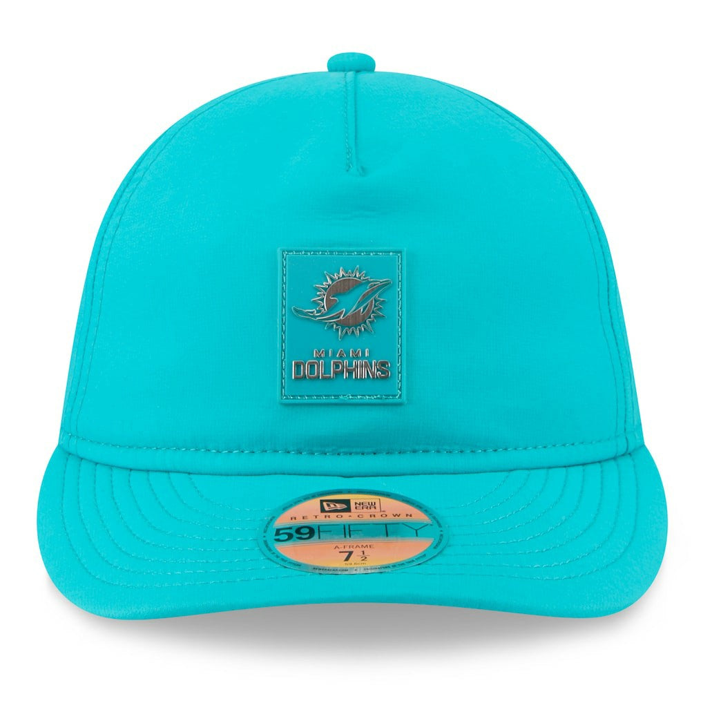 Miami Dolphins New Era 2025 Sideline Retro Crown 59FIFTY Fitted Hat - Aqua online