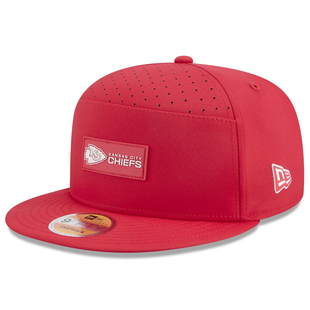 Kansas City Chiefs New Era 2025 Sideline Split Panel 9FIFTY Snapback Hat - Red for sale