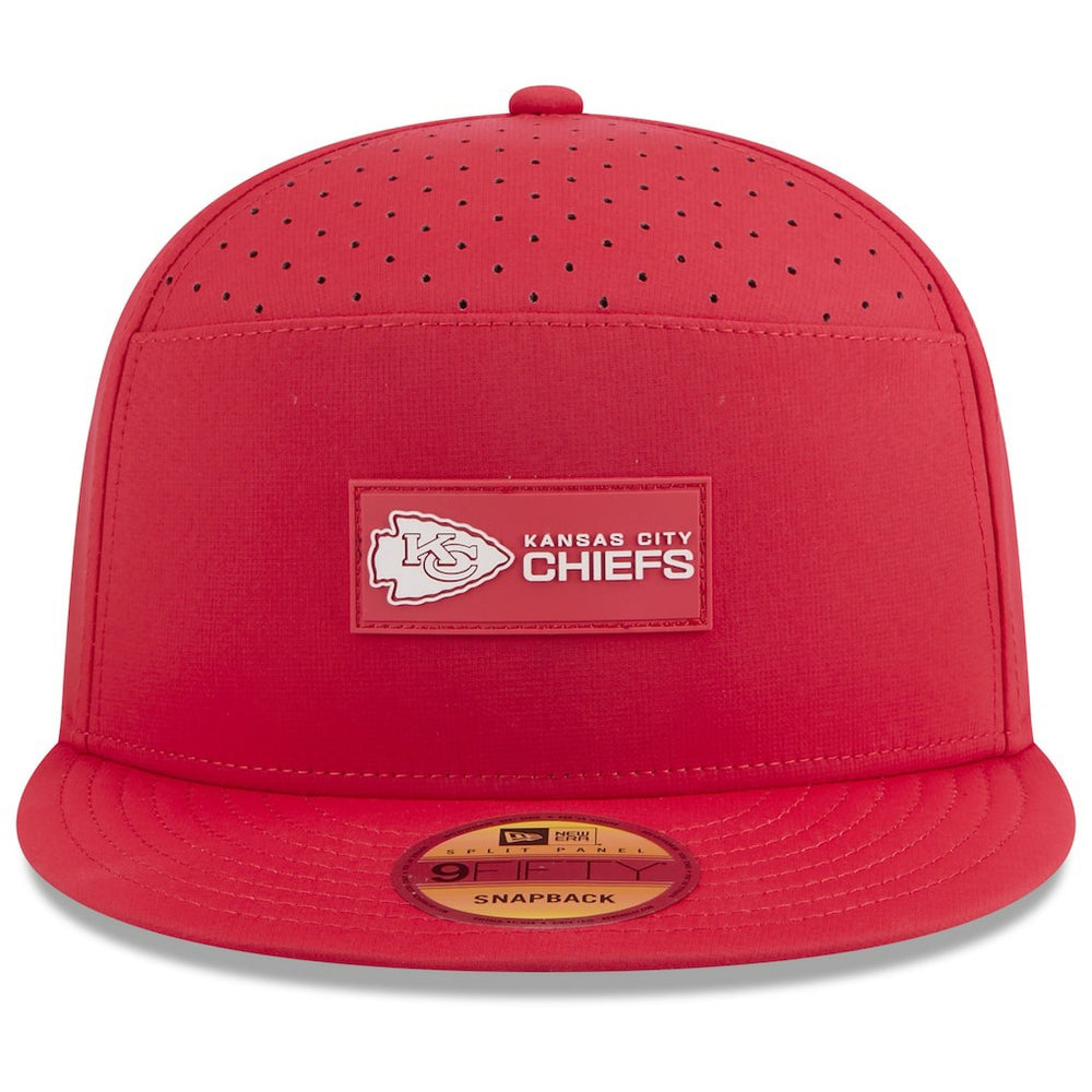 Kansas City Chiefs New Era 2025 Sideline Split Panel 9FIFTY Snapback Hat - Red for sale